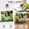 Avant / Après – Mug personnalisé avec photo Comparaison avant après d’une photo transformée en mug personnalisé avec impression photo et texte.