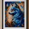 1000010984 Painting diamant Loup encadré – Tableau décoratif 30 x 40 cm