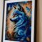 1000010985 Painting diamant Loup encadré – Tableau décoratif 30 x 40 cm