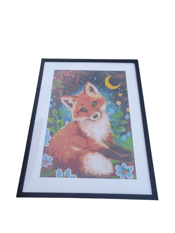 Renard en Painting diamant fait et encadrer 30x40cm