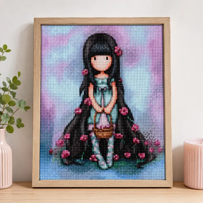 Painting diamant Gorjuss encadré – Tableau décoratif 30 x 40 cm