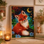 Painting diamant Renard encadré – Tableau décoratif 30 x 40 cm