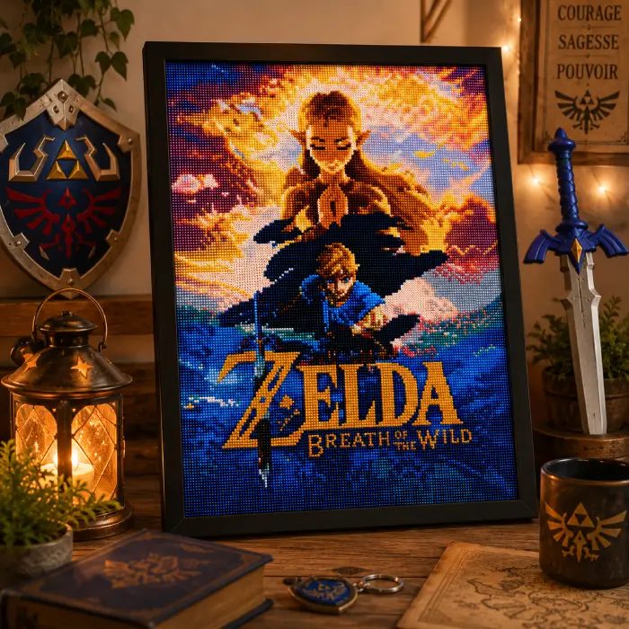 Painting diamant Zelda encadré – Tableau décoratif 30 x 40 cm